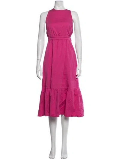 Pre-owned Peter Som Crew Neck Midi Length Dress In Pink
