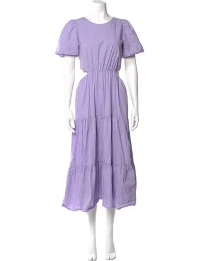 Pre-owned Peter Som Crew Neck Midi Length Dress In Purple