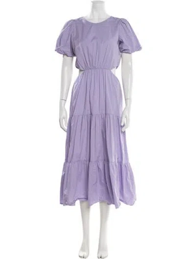 Pre-owned Peter Som Crew Neck Midi Length Dress In Purple