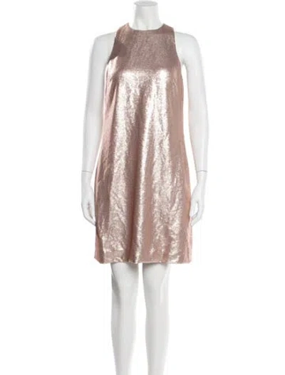 Pre-owned Peter Som Crew Neck Mini Dress In Pink