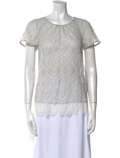 Pre-owned Peter Som Crew Neck Short Sleeve Top In White