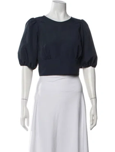 Pre-owned Peter Som Crew Neck Short Sleeve Top In White