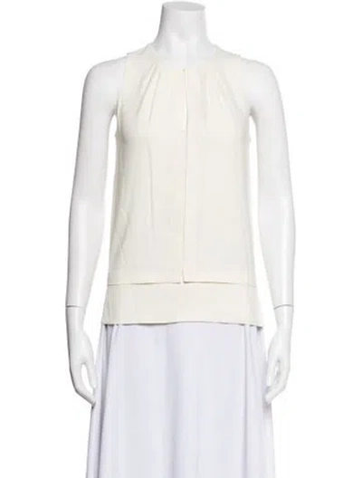 Pre-owned Peter Som Crew Neck Sleeveless Blouse In Neutrals