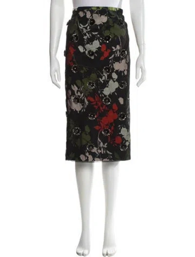 Pre-owned Peter Som Floral Print Knee-length Skirt In Green