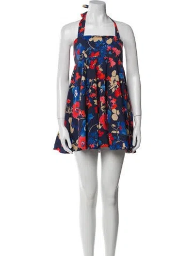 Pre-owned Peter Som Floral Print Mini Dress In Multi