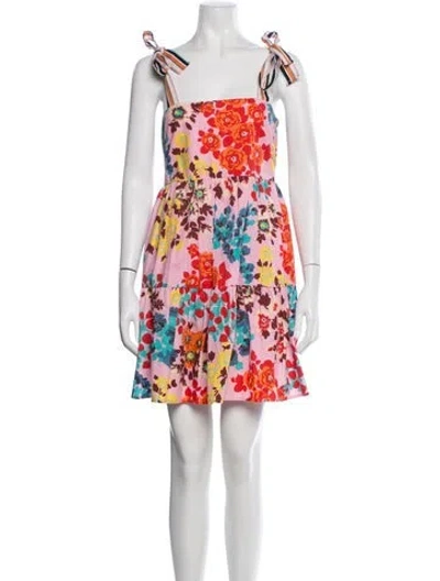 Pre-owned Peter Som Floral Print Mini Dress In Multi