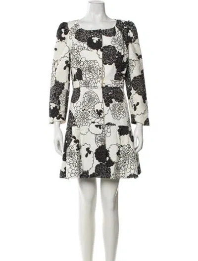 Pre-owned Peter Som Floral Print Mini Dress In Neutral