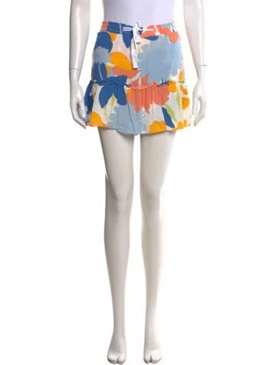 Pre-owned Peter Som Floral Print Mini Shorts In Multi