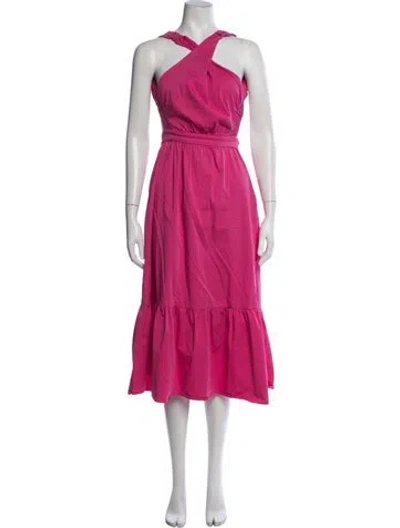 Pre-owned Peter Som Halterneck Midi Length Dress In Pink