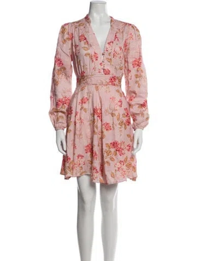 Pre-owned Peter Som Linen Mini Dress In Pink