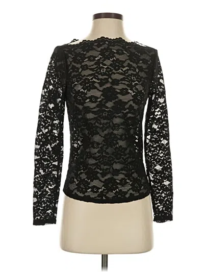 Pre-owned Peter Som Long Sleeve Top Black Mock Neckline Tops