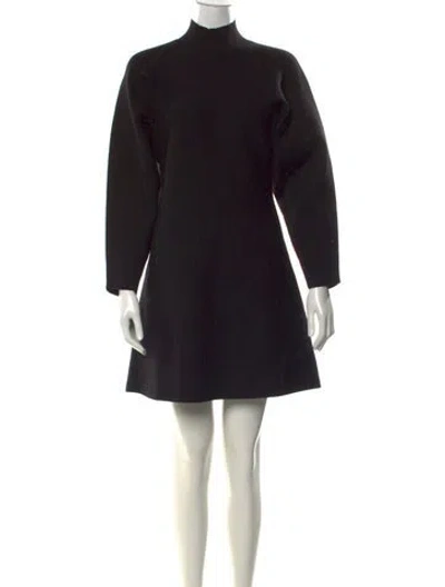 Pre-owned Peter Som Mock Neck Mini Dress In Black