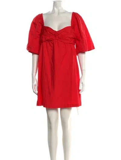 Pre-owned Peter Som Off-the-shoulder Mini Dress In Orange