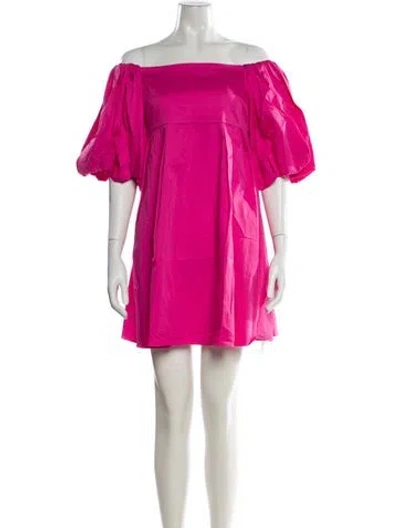 Pre-owned Peter Som Off-the-shoulder Mini Dress In Pink