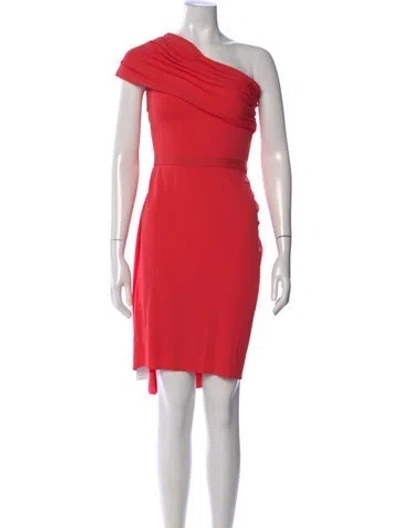 Pre-owned Peter Som One-shoulder Mini Dress In Pink