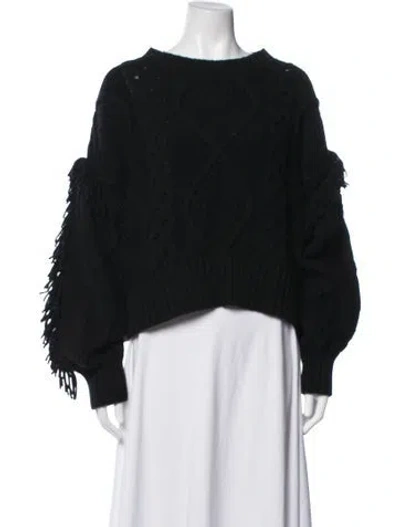 Pre-owned Peter Som Patterned Crew Neck Sweater In Black