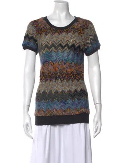 Pre-owned Peter Som Patterned Crew Neck Sweater In Neutrals