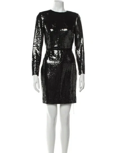 Pre-owned Peter Som Patterned Mini Dress In Black