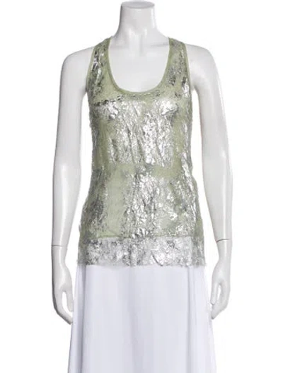 Pre-owned Peter Som Patterned Scoop Neck Top In Multi