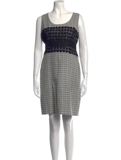 Pre-owned Peter Som Plaid Print Mini Dress In Black/white