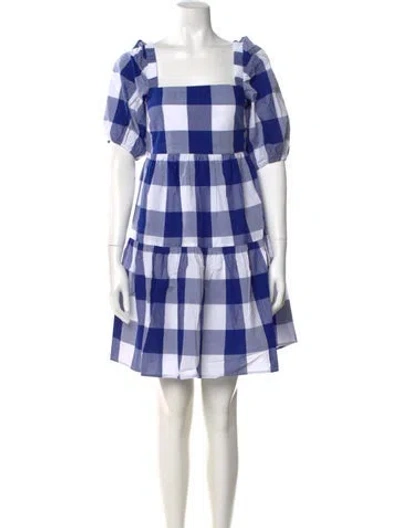 Pre-owned Peter Som Plaid Print Mini Dress In Blue
