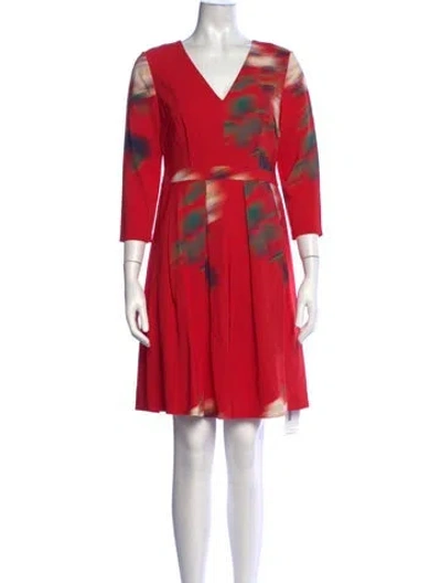 Pre-owned Peter Som Printed Knee-length Dress In Red