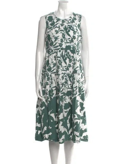 Pre-owned Peter Som Printed Midi Length Dress In Green