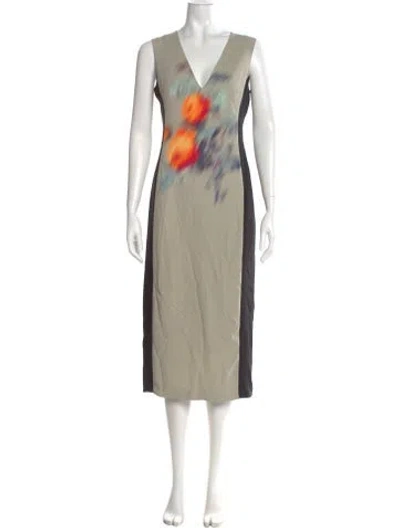 Pre-owned Peter Som Printed Midi Length Dress In Neutral