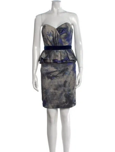 Pre-owned Peter Som Printed Mini Dress In Multi
