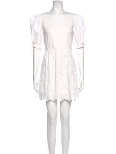 Pre-owned Peter Som Scoop Neck Mini Dress In White