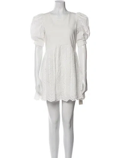 Pre-owned Peter Som Scoop Neck Mini Dress In White