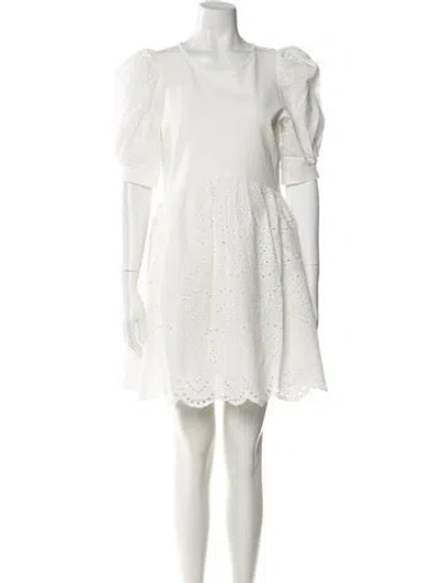 Pre-owned Peter Som Scoop Neck Mini Dress In White