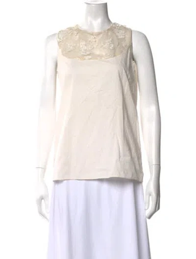 Pre-owned Peter Som Scoop Neck Sleeveless Top In Neutrals