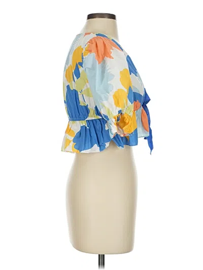 Pre-owned Peter Som Short Sleeve Blouse In Blue