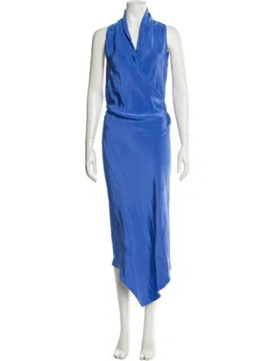 Pre-owned Peter Som Silk Long Dress In Blue