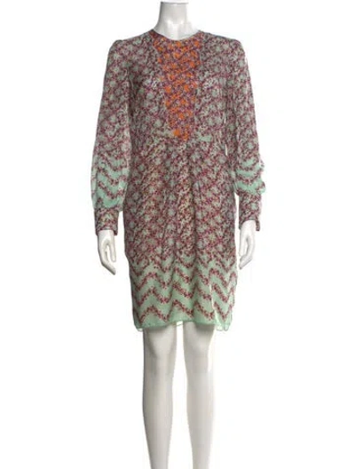Pre-owned Peter Som Silk Mini Dress In Green