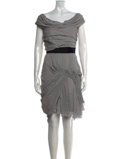 Pre-owned Peter Som Silk Mini Dress In Grey