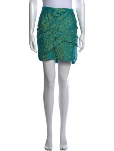 Pre-owned Peter Som Silk Mini Skirt In Green