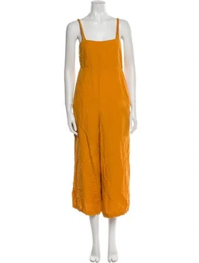 Pre-owned Peter Som Square Neckline Jumpsuit In Orange