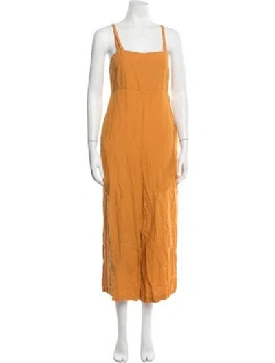 Pre-owned Peter Som Square Neckline Jumpsuit In Orange