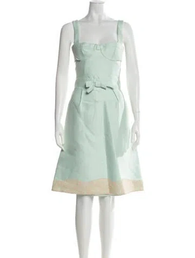 Pre-owned Peter Som Square Neckline Knee-length Dress In Green