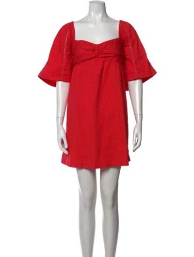 Pre-owned Peter Som Square Neckline Mini Dress In Orange