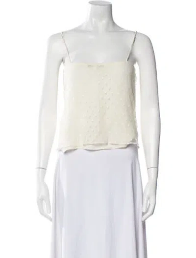 Pre-owned Peter Som Square Neckline Sleeveless Crop Top In Neutral