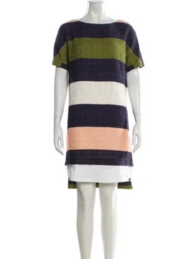 Pre-owned Peter Som Striped Knee-length Dress In Green