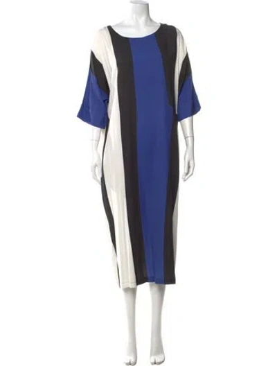 Pre-owned Peter Som Striped Midi Length Dress In Blue