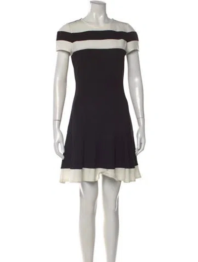 Pre-owned Peter Som Striped Mini Dress In Black