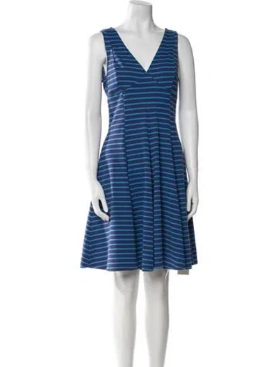 Pre-owned Peter Som Striped Mini Dress In Blue