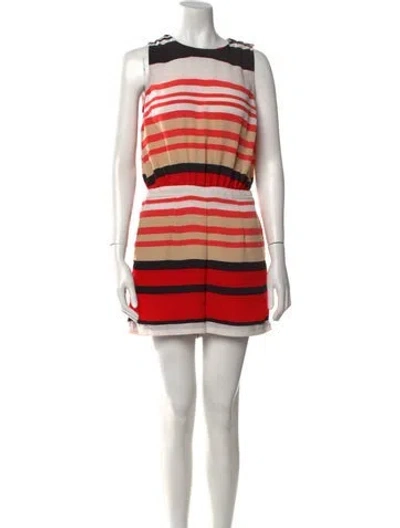 Pre-owned Peter Som Striped Scoop Neck Romper In Multi