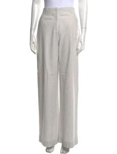 Pre-owned Peter Som Striped Wide Leg Pants In Grey