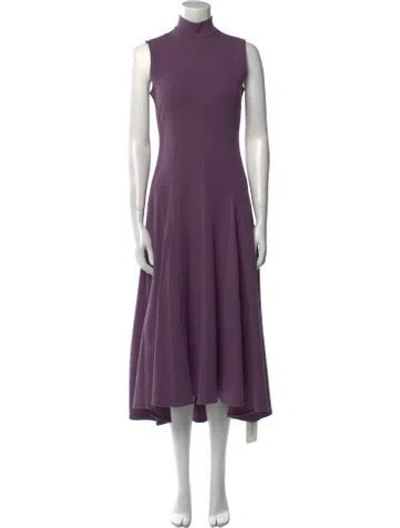 Pre-owned Peter Som Turtleneck Long Dress In Purple